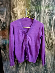 Purple Knit Cardigan