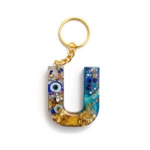Resin Initial Keychains pack of 1