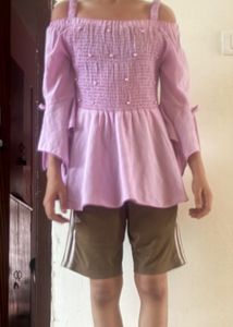 Lilac Off-Shoulder Top