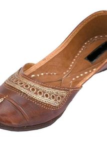Brown Embroidered Jutti