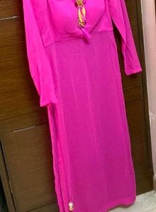 NEW Custom-Made Rose Pink Chiffon Kurti