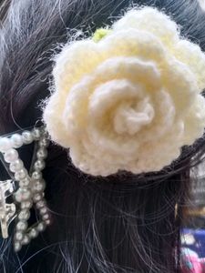 Crochet Flower 🌹 Hair Clip