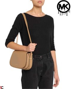 MK LYDIA MEDIUM SIGNATURE LOGO MESSENGER BAG* WD B