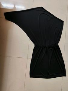 Remanika Beautiful One Shoulder Black Dress, Size