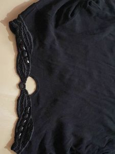 Elegant Embellished Black Top