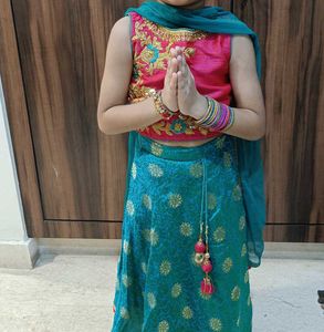 Girls' Lehenga Choli With Dupatta