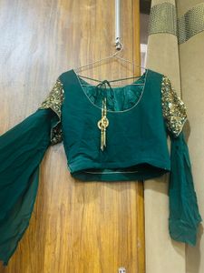 Embroidered Green Blouse