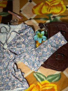 Floral Long Sleeve Crop Top