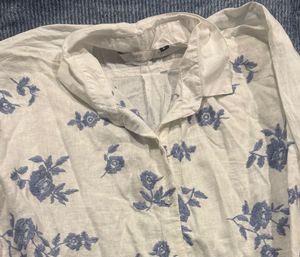 Floral Embroidered Button Down shirt