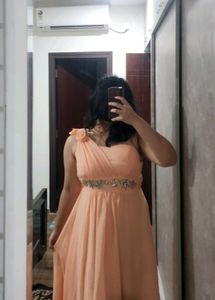 Elegant Peach Ethnic Gown