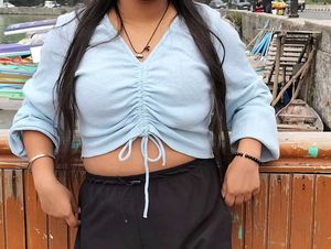 Blue Crop Top