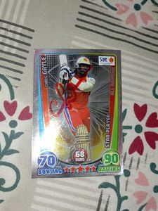 Autographed Chris Gayle Card Topps Cricket Attaxx