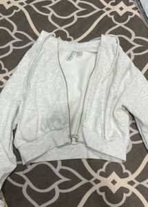 H&amp;M Cropped Zip Thru Hoodie