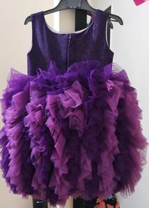 Purple Tulle Ruffle Party Dress
