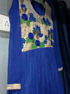 Blue Floral Embroidered Kurta Set