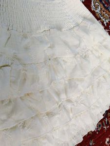 cream Tiered Mini Skirt