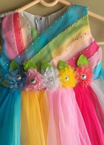 Rainbow Tulle Flower Girl Dress