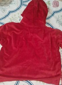 Red Crop Hoodie