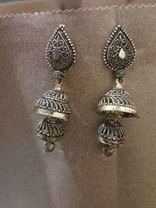 golden Jhumka Earrings