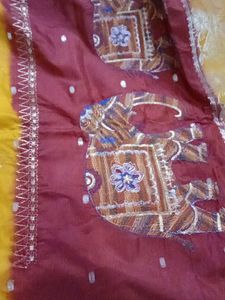 yellow silk saree