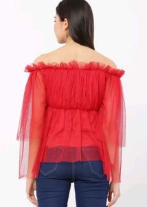 Red Off-Shoulder Top