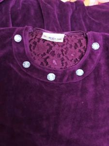 Y2K Straight Velvet Dress With Net Back