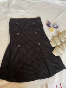 Striped Button Skirt
