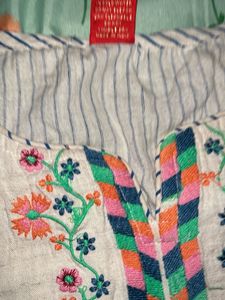 Embroidered Floral Print Kurti