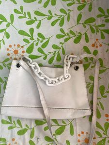 White-blue Check Sling Bag 💼
