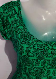 Green Fit &amp; Flare Dress