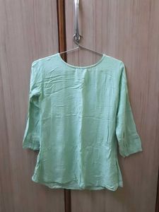 Mint Green Embroidered Tunic Top