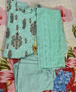 Mint Embroidered Salwar Kameez Set