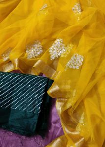 😍Price Drop! Organza Saree With Zari Work Sale 😍