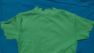 Green Ruffle Trim Top