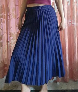 Blue Pleated Skirt