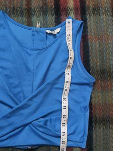 Blue Sleeveless Tank Crop Top