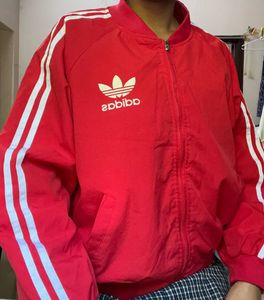 Adidas Red Bomber Jacket