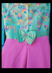 Pink Floral Net Frock