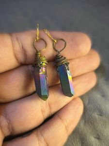 Dark Iridescent Crystal Earrings