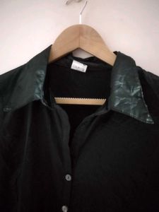 Beautiful Black Satin Shirt
