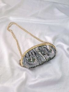 Made In Korea Sequin Clutch with Chain