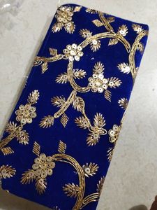 New Blue Embroidery Clutch