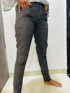 Gray Colour Straight Pant