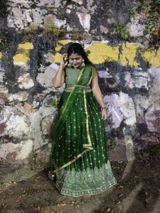HEAVY SEQUENCE GHAGHRA CHOLI WITH BELT