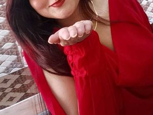Red Cowl Neck Blouse