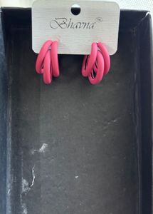 Pink Hoop Earrings