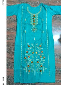 Teal Embroidered Kurti Size Xl