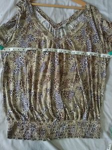 Animal Print V-Neck Top