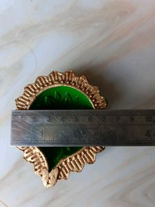 Green &amp; Gold Decorative Diya For Savan