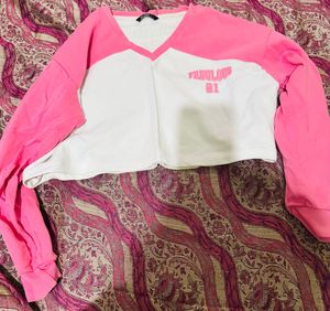 Pink &amp; White Casual Top